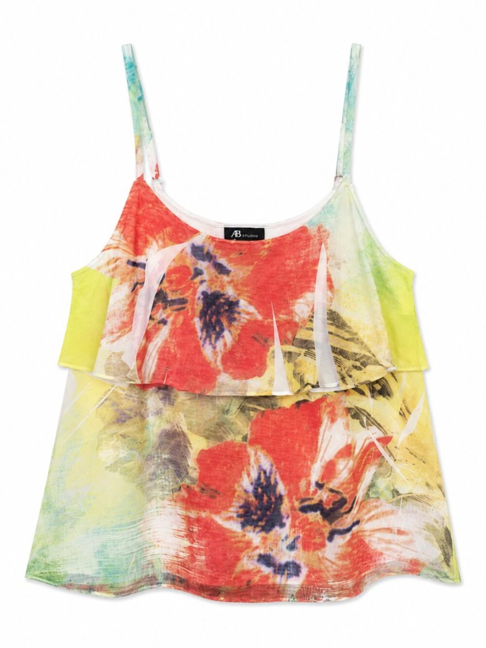 Y2K Flowy Colorful Floral Women's Top, Size Small NWT